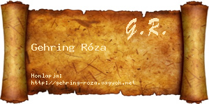 Gehring Róza névjegykártya