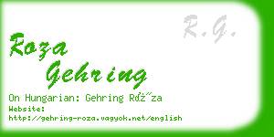 roza gehring business card
